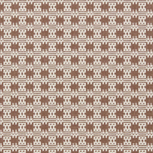SANDERSON Akan Fabric Checks Cocoa   - DSAF237518