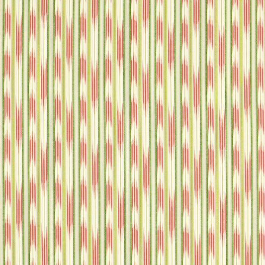 SANDERSON Ishi Fabric Stripes Hibiscus,Botanical Green   - DSAN227191