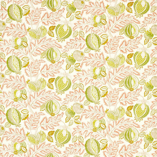 SANDERSON Cantaloupe Fabric Leaves , Trees Matcha,Conch   - DSAN227198