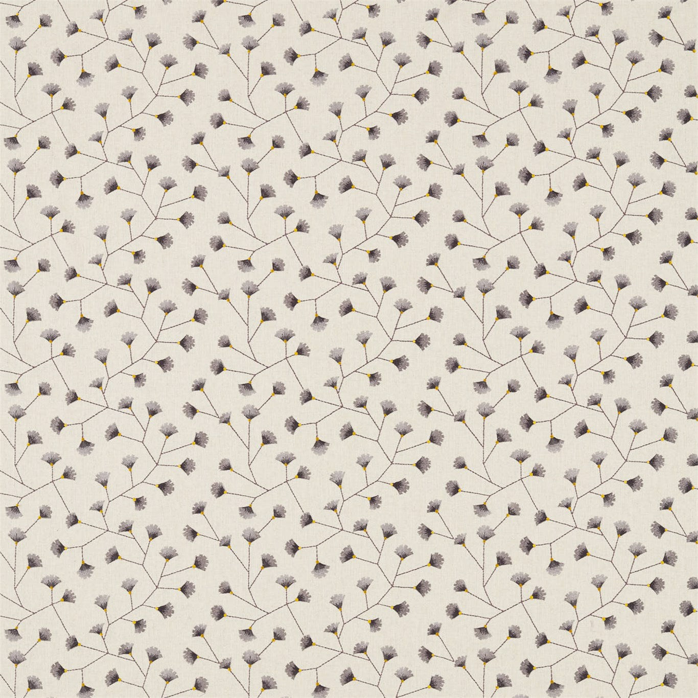 SANDERSON OUTLET Gingko Trail Fabric Contemporary Floral Fig,Olive   - DSCA235887