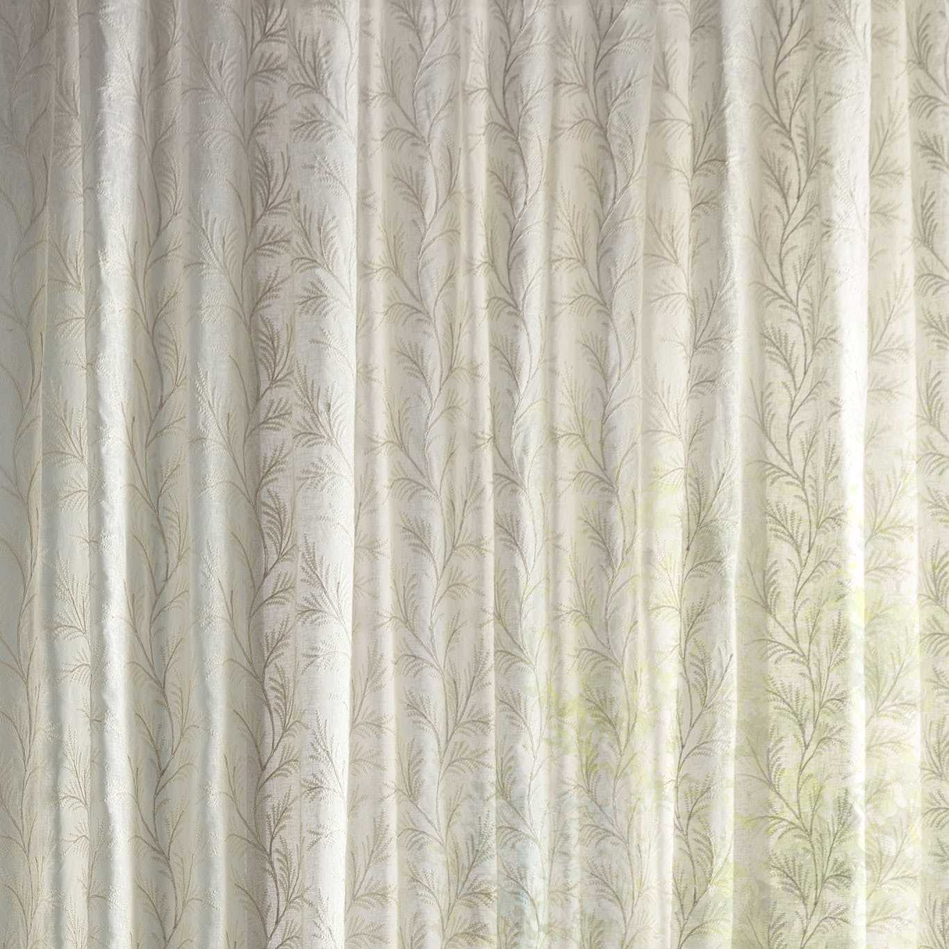 SANDERSON Sea Fern Non-Weighted Sheers/Voile  Seaspray White   - DSHE237754
