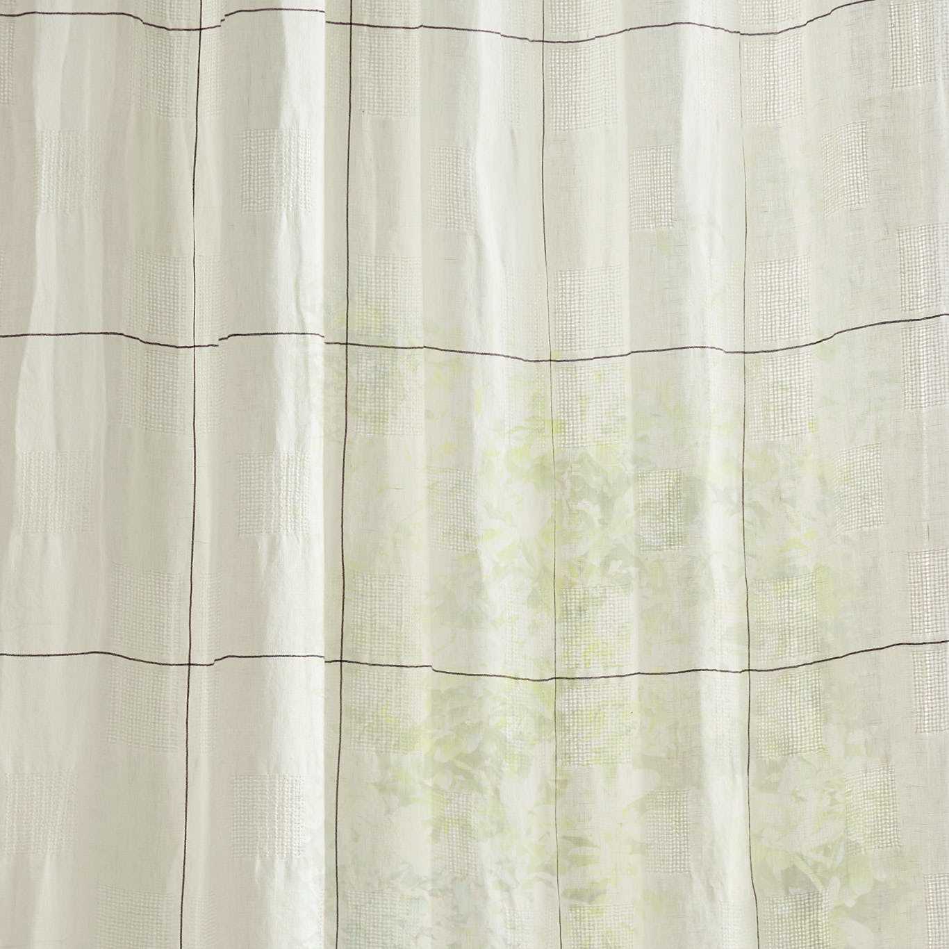 SANDERSON Oceana Check Non-Weighted Sheers/Voile  Seaspray White   - DSHE237764