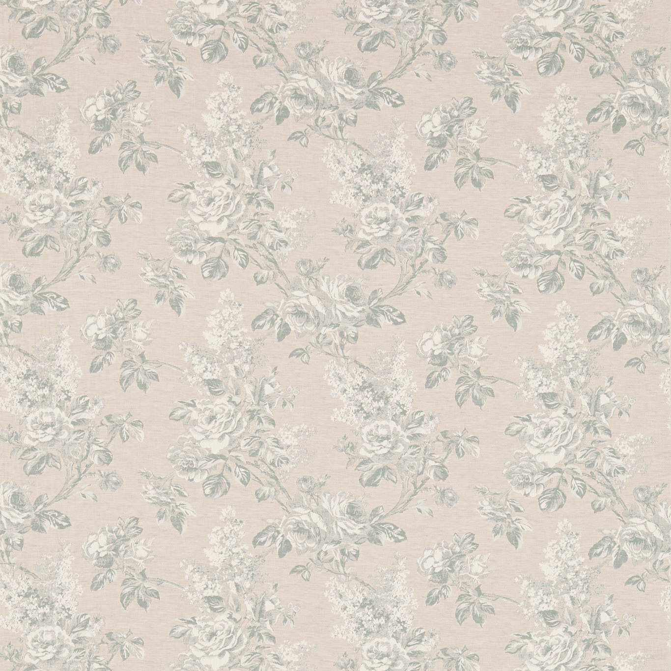 SANDERSON Sorilla Damask Fabric Classic Floral Eggshell,Linen   - DSOR234349