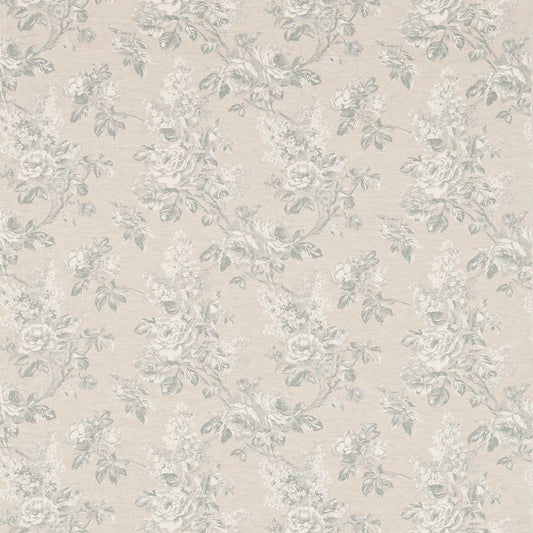 SANDERSON Sorilla Damask Fabric Classic Floral Eggshell,Linen   - DSOR234349