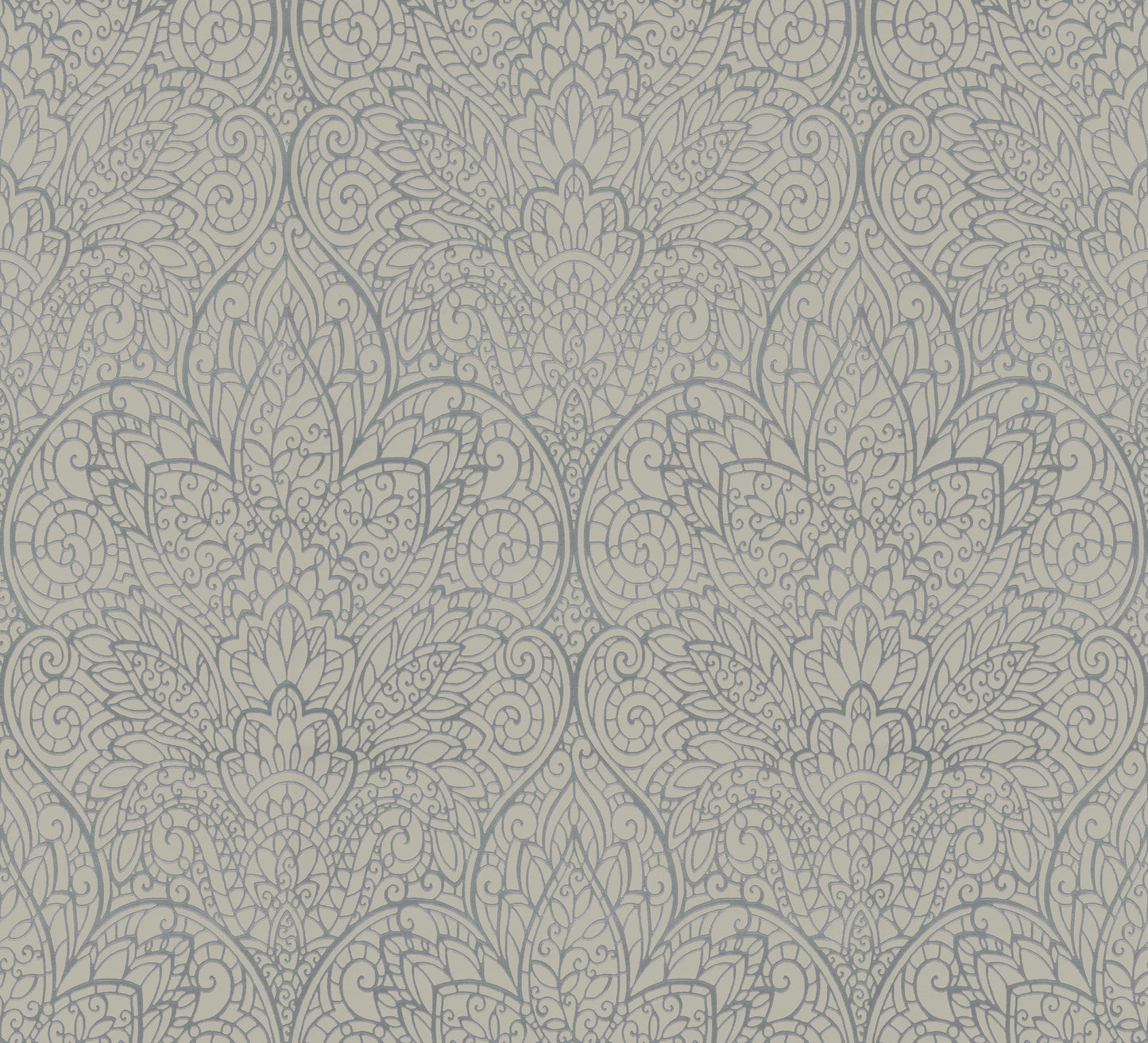 York Wallcoverings Candice Olson After 8 Paradise Dark Taupe and Silver Wallpaper  Damasks Neutrals   - DT5012