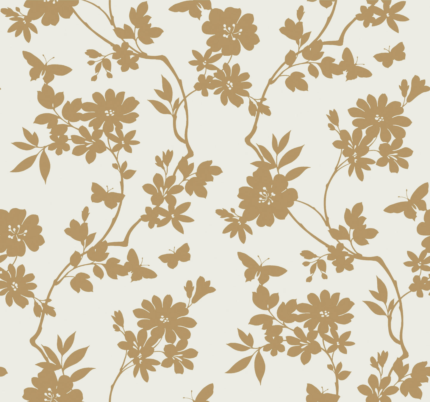 York Wallcoverings Candice Olson After 8 Flutter Vine White and Gold Wallpaper  Florals and Flowers Whites and Off-Whites   - DT5022