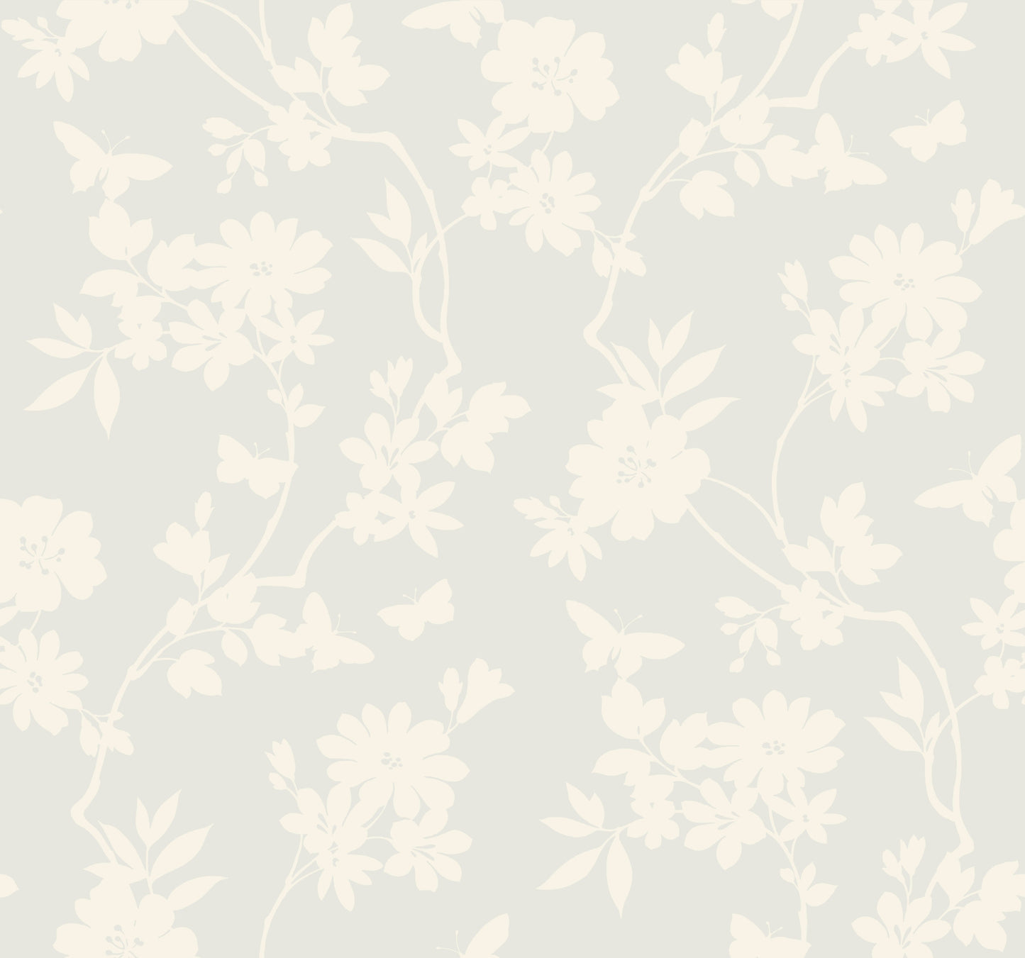 York Wallcoverings Candice Olson After 8 Flutter Vine White Wallpaper  Florals and Flowers Whites and Off-Whites   - DT5024