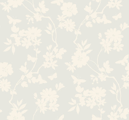 York Wallcoverings Candice Olson After 8 Flutter Vine White Wallpaper  Florals and Flowers Whites and Off-Whites   - DT5024
