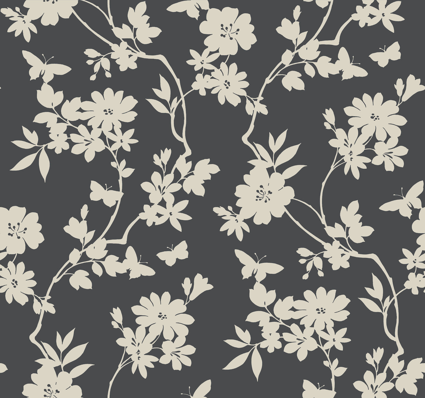 York Wallcoverings Candice Olson After 8 Flutter Vine Grey Wallpaper  Florals and Flowers Greys   - DT5025