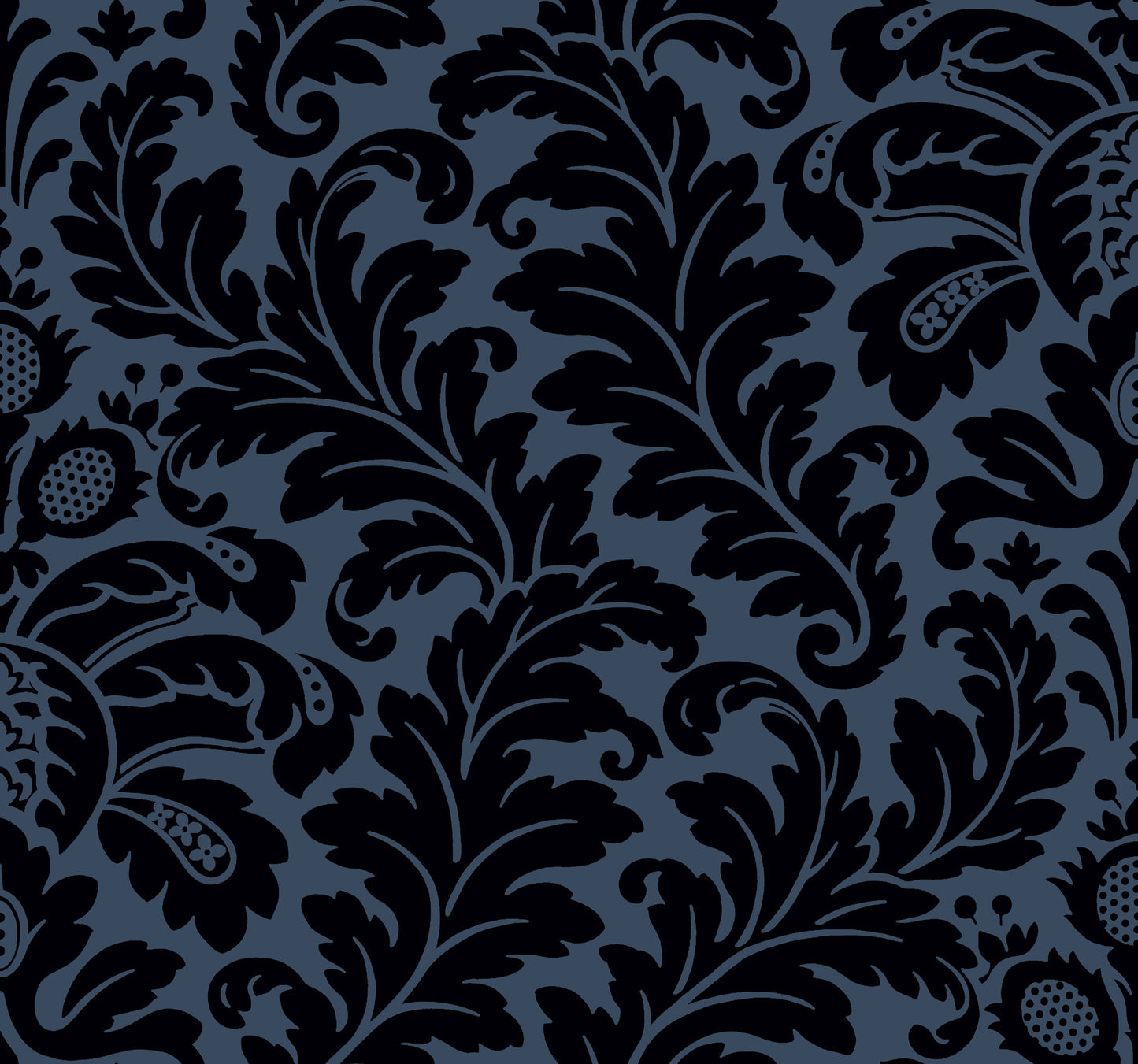 York Wallcoverings Candice Olson After 8 Modern Romance Navy Wallpaper  Botanical Blues   - DT5042