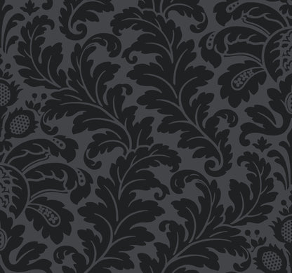 York Wallcoverings Candice Olson After 8 Modern Romance Black Wallpaper  Botanical Blacks   - DT5044