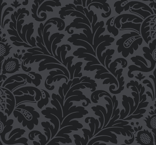 York Wallcoverings Candice Olson After 8 Modern Romance Black Wallpaper  Botanical Blacks   - DT5044