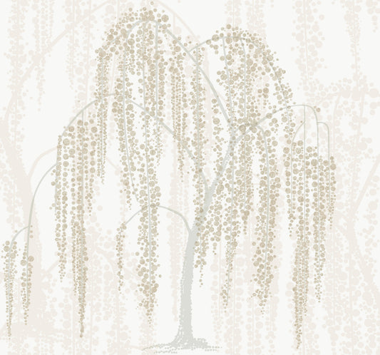 York Wallcoverings Candice Olson After 8 Willow Glow Neutral Wallpaper  Botanical Neutrals   - DT5061