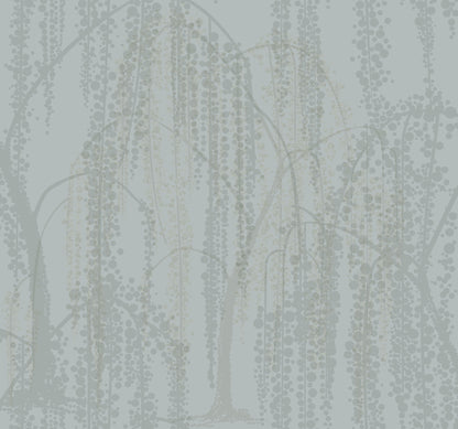 York Wallcoverings Candice Olson After 8 Willow Glow Smokey Blue Wallpaper  Bohemian Blues   - DT5063