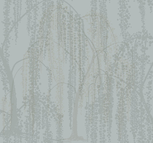 York Wallcoverings Candice Olson After 8 Willow Glow Smokey Blue Wallpaper  Bohemian Blues   - DT5063