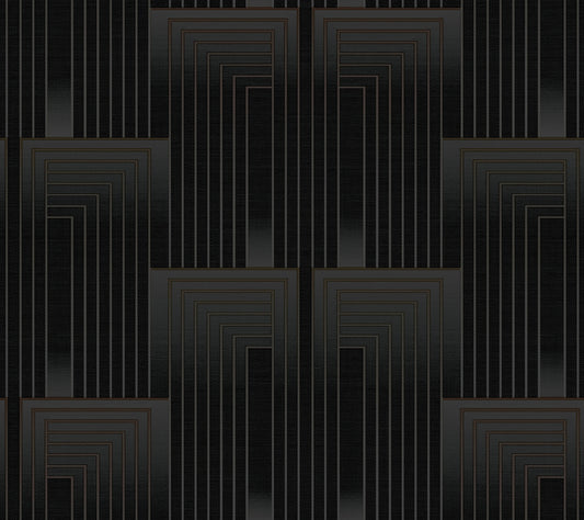 York Wallcoverings Candice Olson After 8 Vanishing Black and Copper Wallpaper  Geometrics Blacks   - DT5072