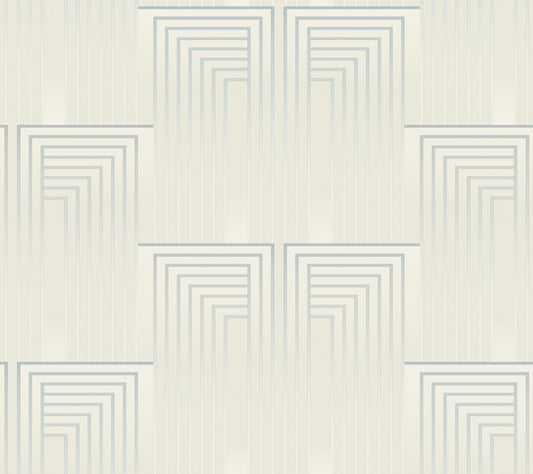 York Wallcoverings Candice Olson After 8 Vanishing Dusty Blue and Silver Wallpaper  Geometrics Blues   - DT5074