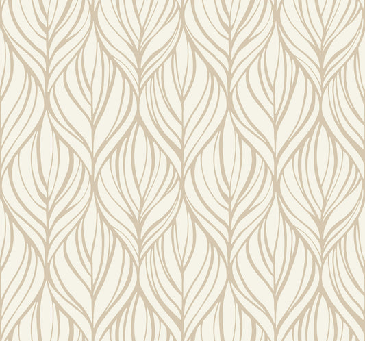 York Wallcoverings Candice Olson After 8 Palma White and Gold Wallpaper  Botanical Whites and Off-Whites   - DT5081