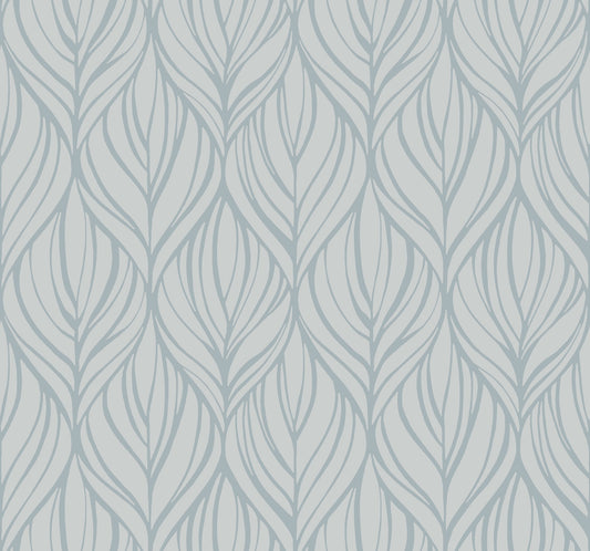 York Wallcoverings Candice Olson After 8 Palma Blue and Silver Wallpaper  Botanical Blues   - DT5083