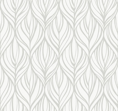 York Wallcoverings Candice Olson After 8 Palma White and Silver Wallpaper  Botanical Whites and Off-Whites   - DT5084
