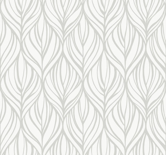 York Wallcoverings Candice Olson After 8 Palma White and Silver Wallpaper  Botanical Whites and Off-Whites   - DT5084