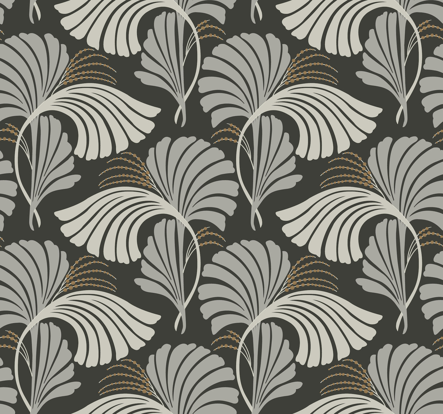 York Wallcoverings Candice Olson After 8 Dancing Leaves Black Wallpaper  Botanical Blacks   - DT5134