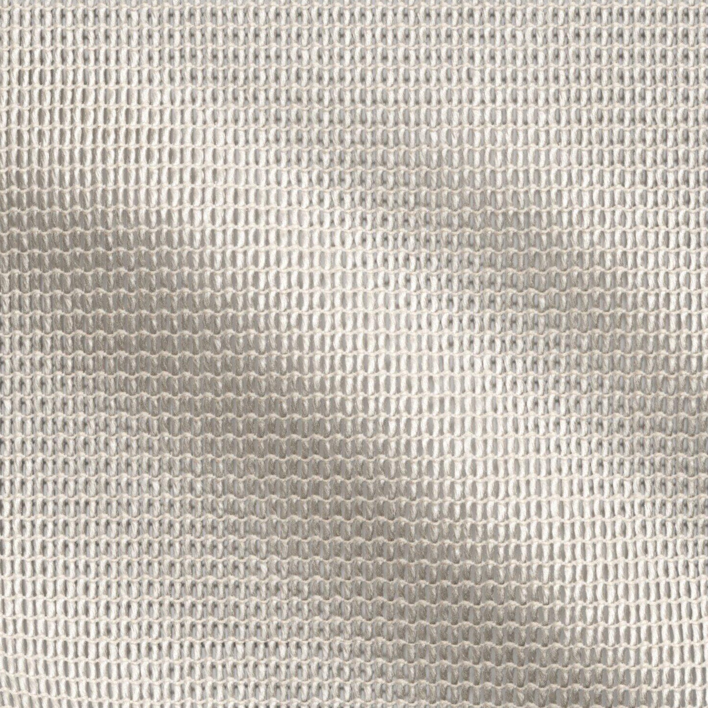 Close-up of beige sheer fabric with a fine mesh weave and subtle shimmer.