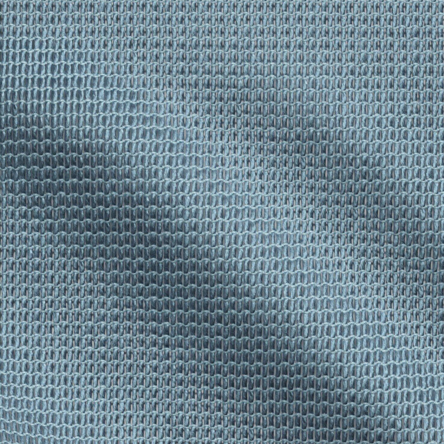Close-up of steel blue textured fabric with a tight micro-weave grid and subtle shading.