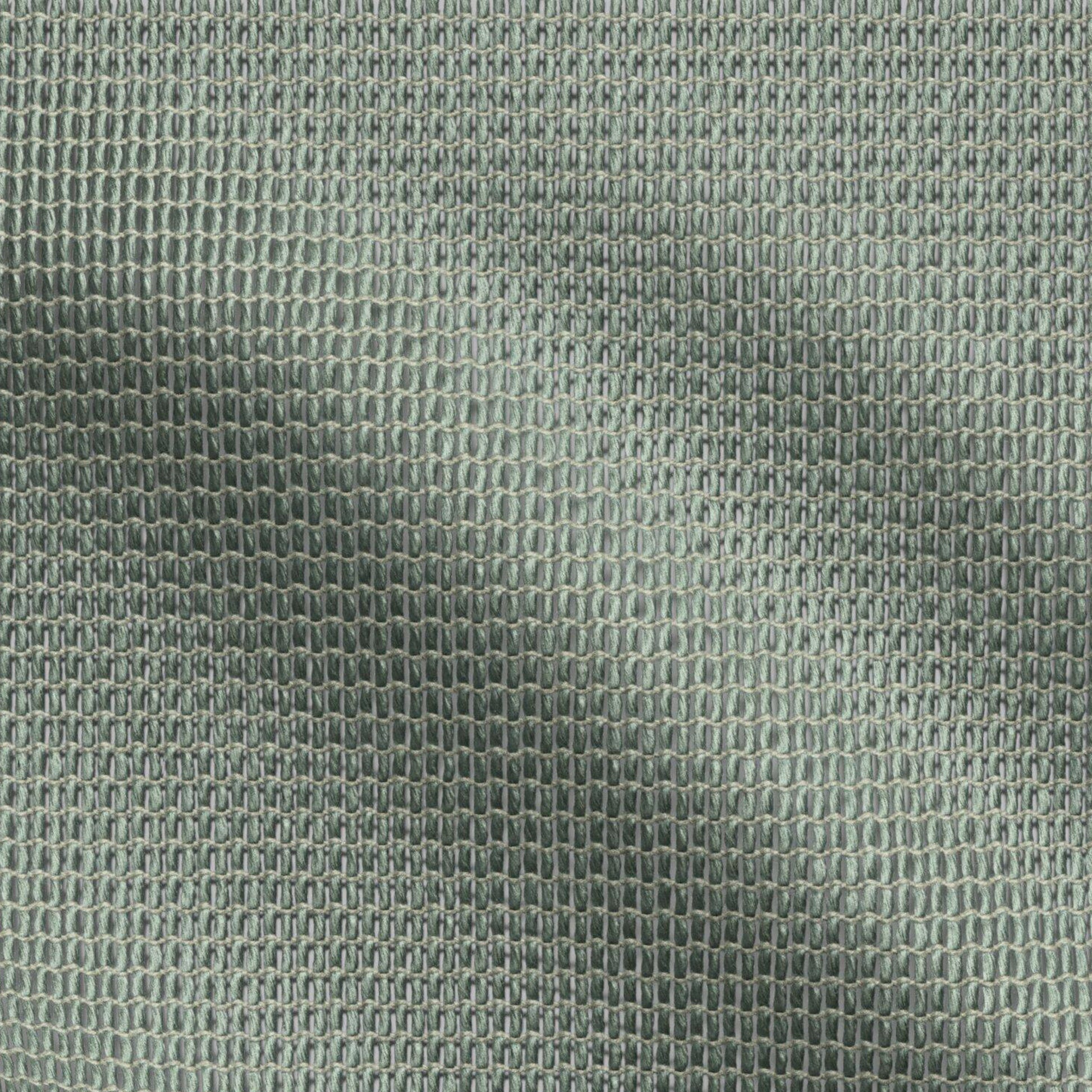 Close-up of olive-green woven fabric with a tiny grid texture and subtle metallic sheen.
