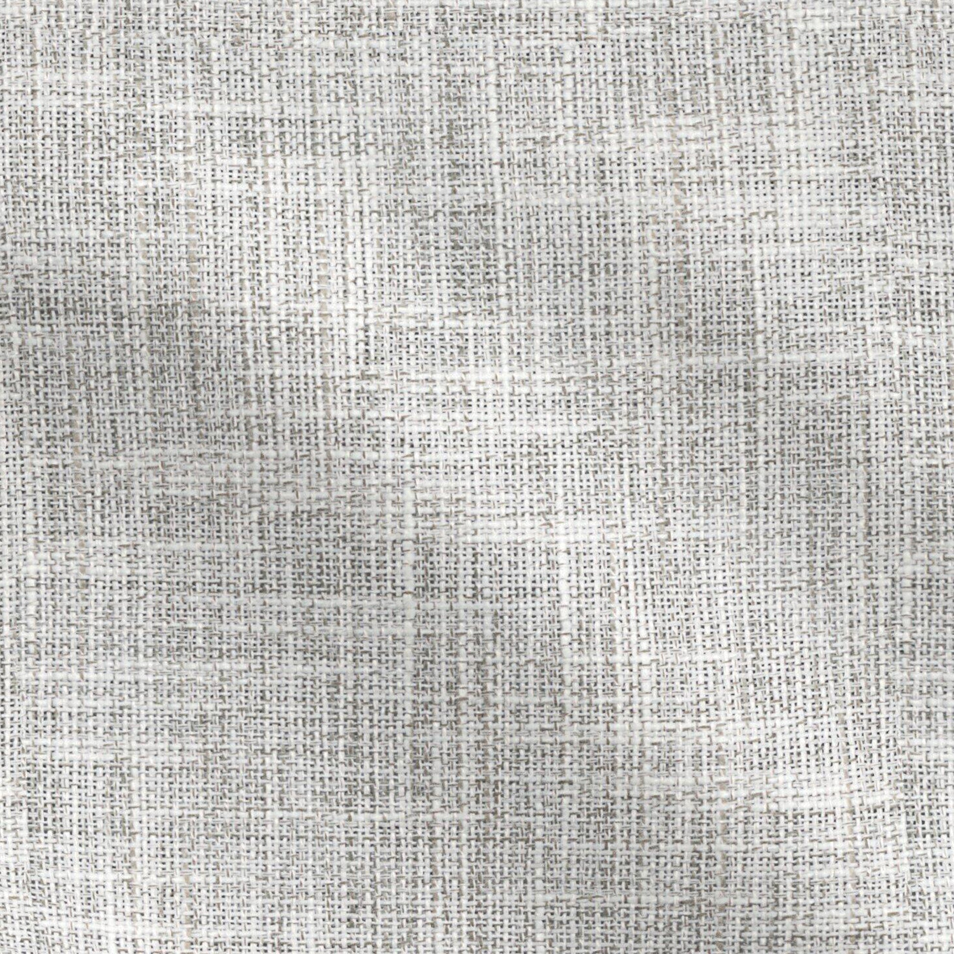 Light gray woven fabric with a subtle crosshatch texture; linen-like upholstery material.