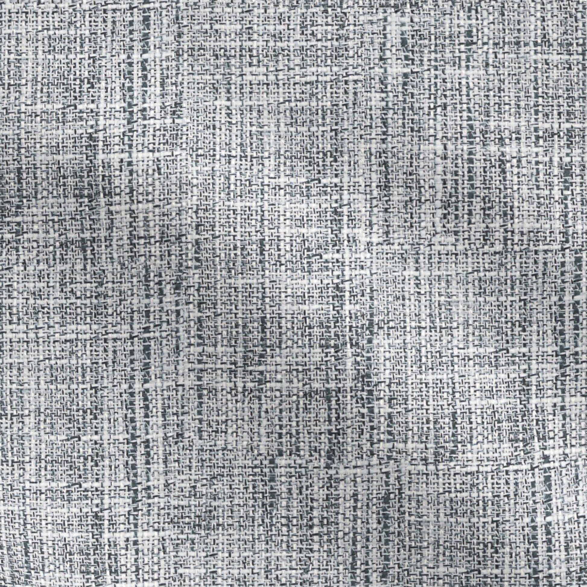 Gray and blue woven fabric texture with a linen-like weave; upholstery-style fabric.