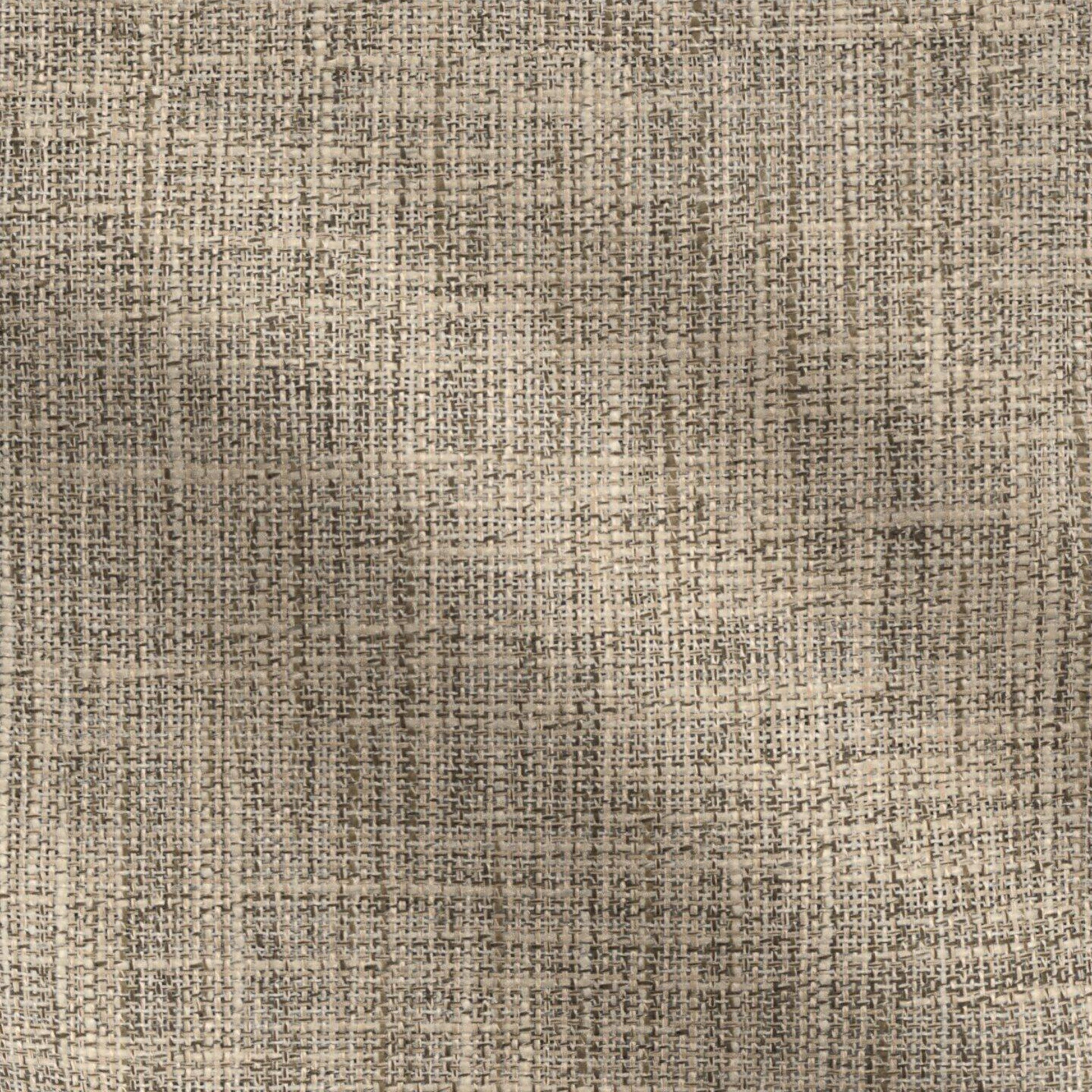 Beige-brown woven fabric with a subtle grid pattern and linen texture.
