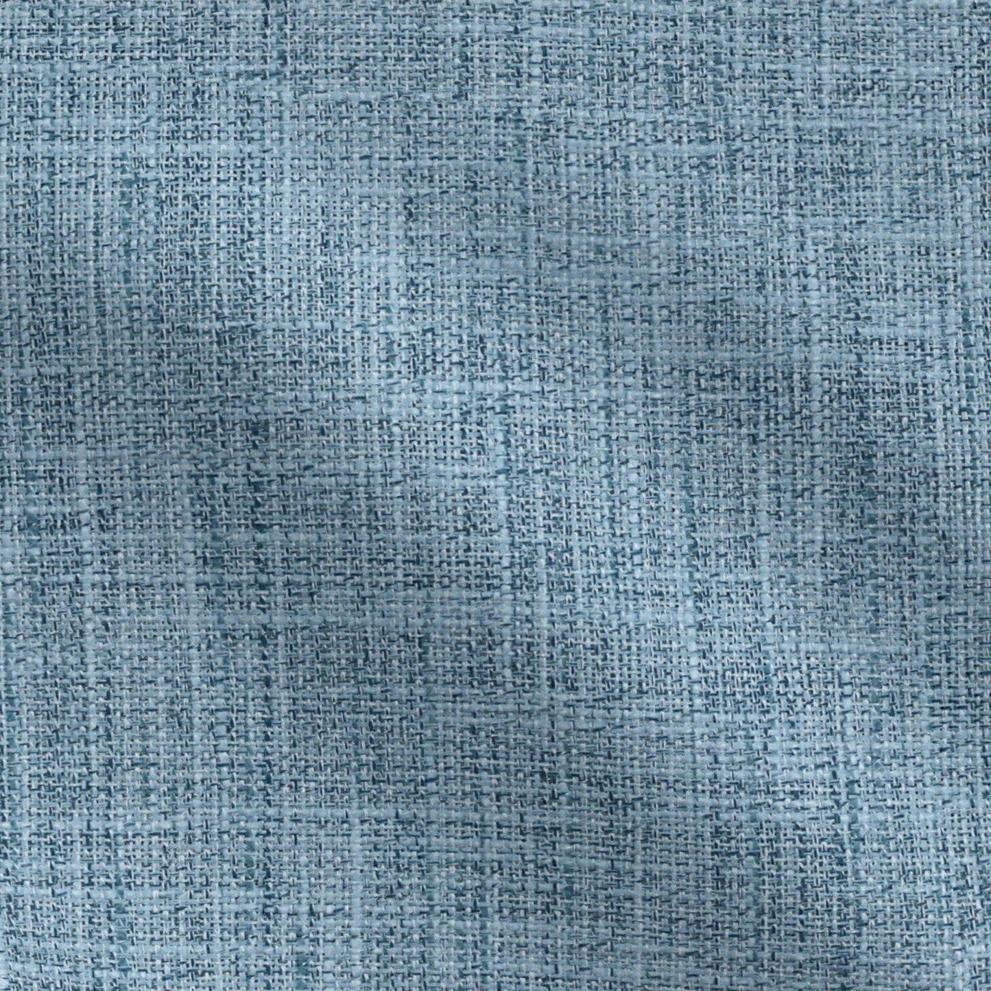 Close-up of blue woven fabric with a subtle linen texture; versatile upholstery or garment material.
