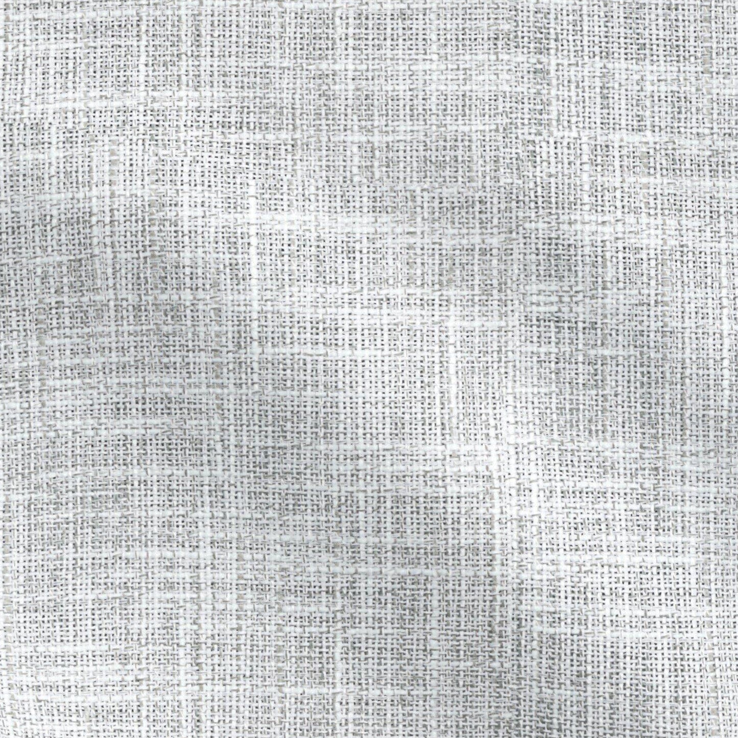 Close-up of plain grey linen-texture fabric with a subtle crosshatch pattern.