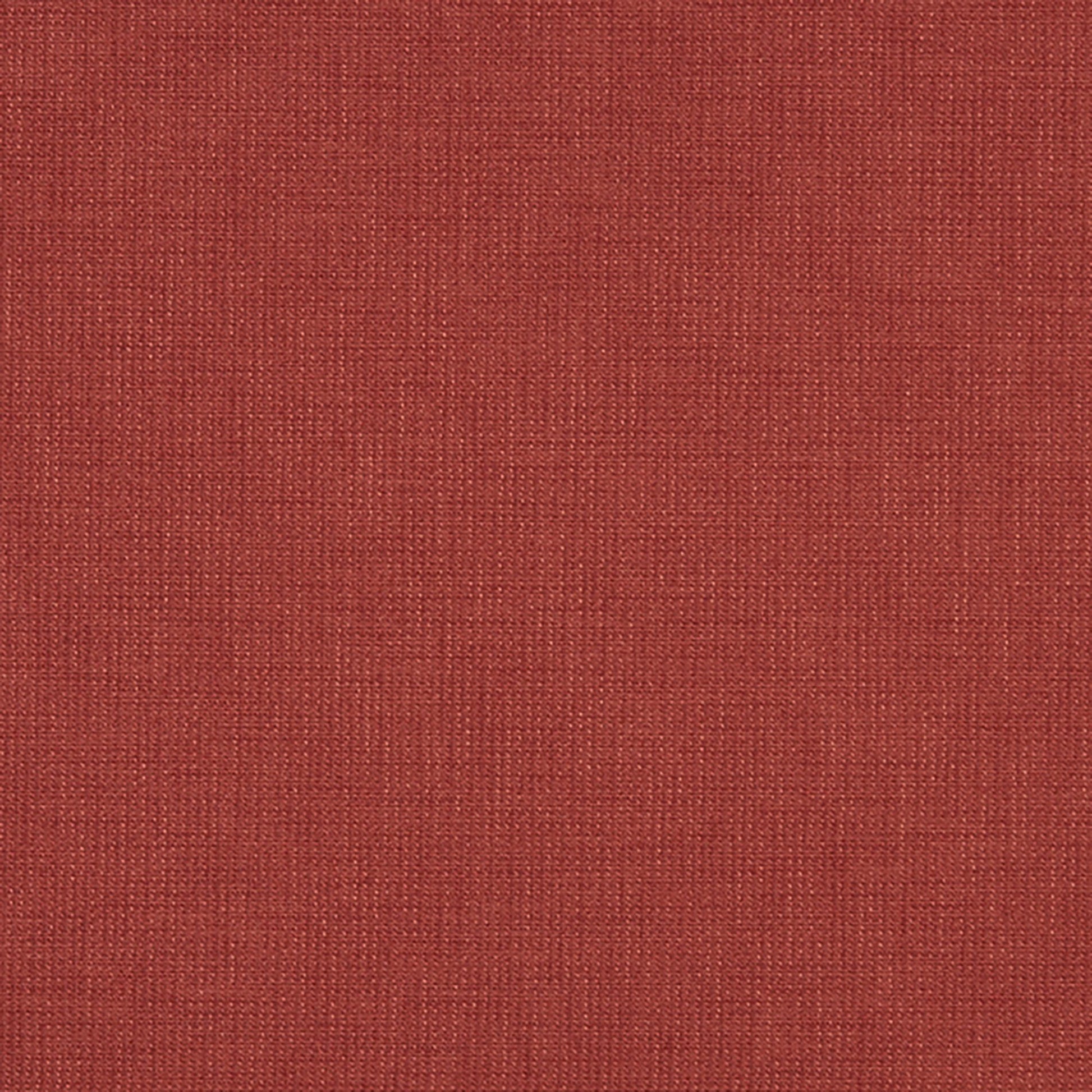 Terracotta red woven fabric swatch with subtle texture, ideal for upholstery cushions or drapes.