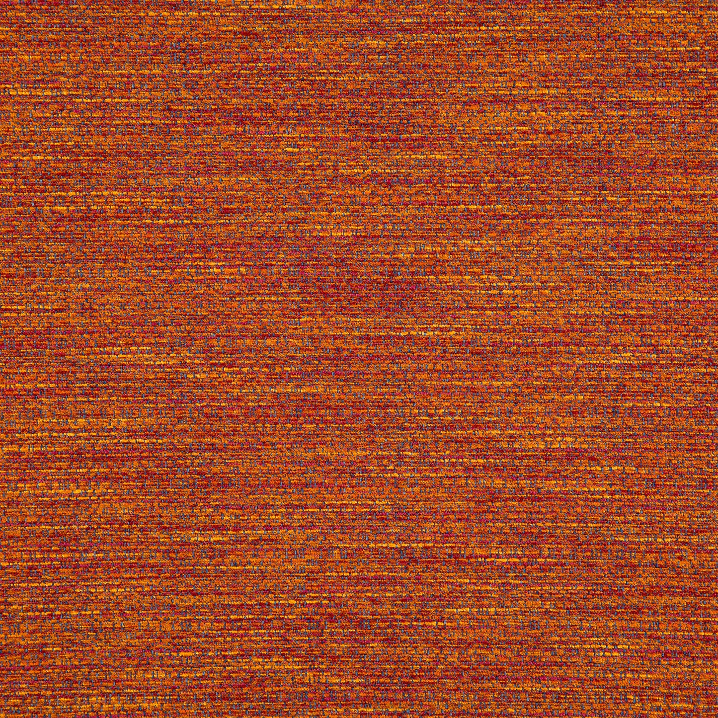 Warm orange rust woven fabric with subtle yellow flecks and textured horizontal stripes.