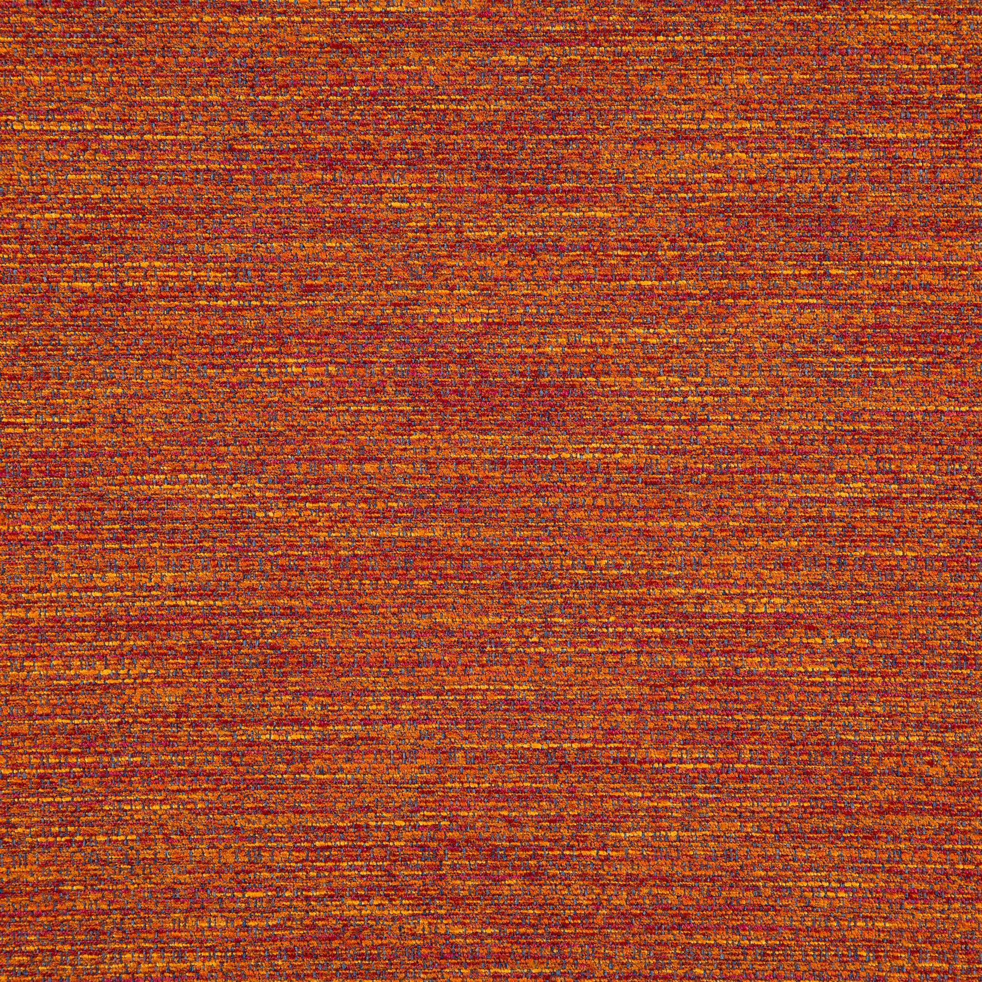 Warm orange rust woven fabric with subtle yellow flecks and textured horizontal stripes.