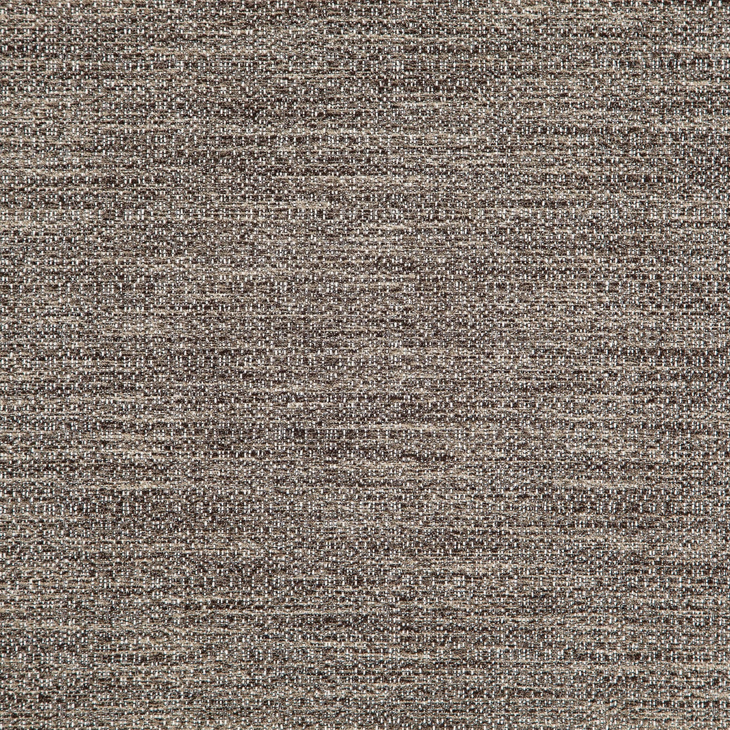 Brown heathered woven fabric close-up with beige flecks; rustic upholstery or home decor textile.