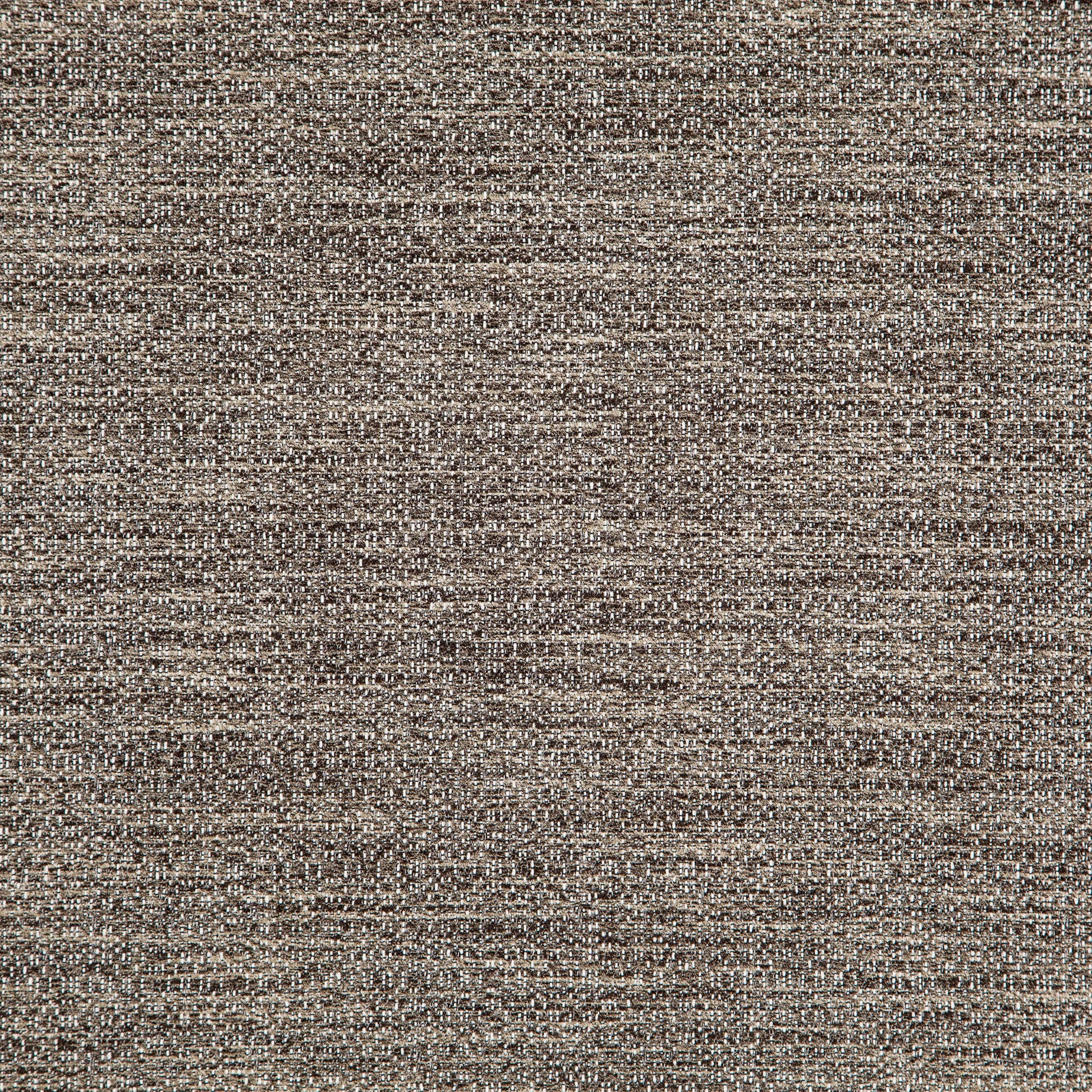 Brown heathered woven fabric close-up with beige flecks; rustic upholstery or home decor textile.