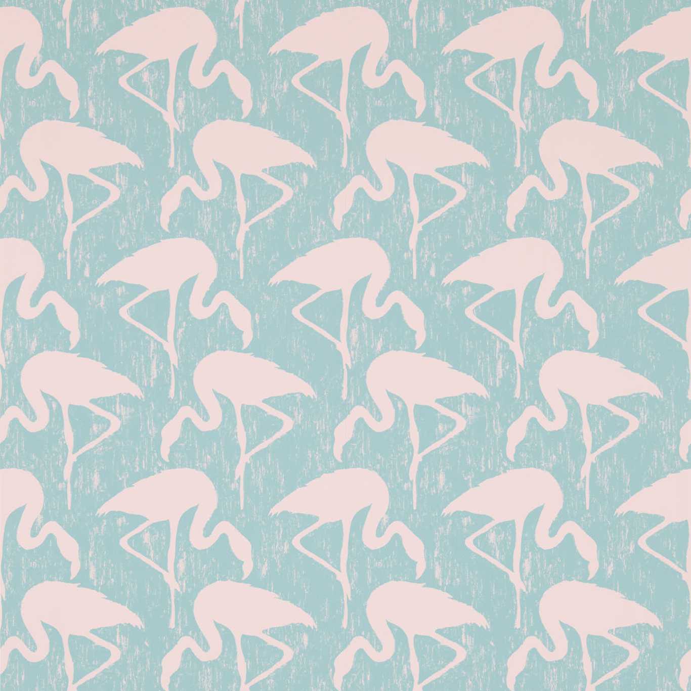 SANDERSON Flamingos Wallpaper Other Turquoise,Pink  Rotary/Gravure Wallpaper - DVIN214569