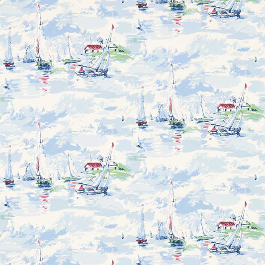 SANDERSON Sail Away Wallpaper Other Sky Blue  Gravure Printed Wallpaper - DVIN214590