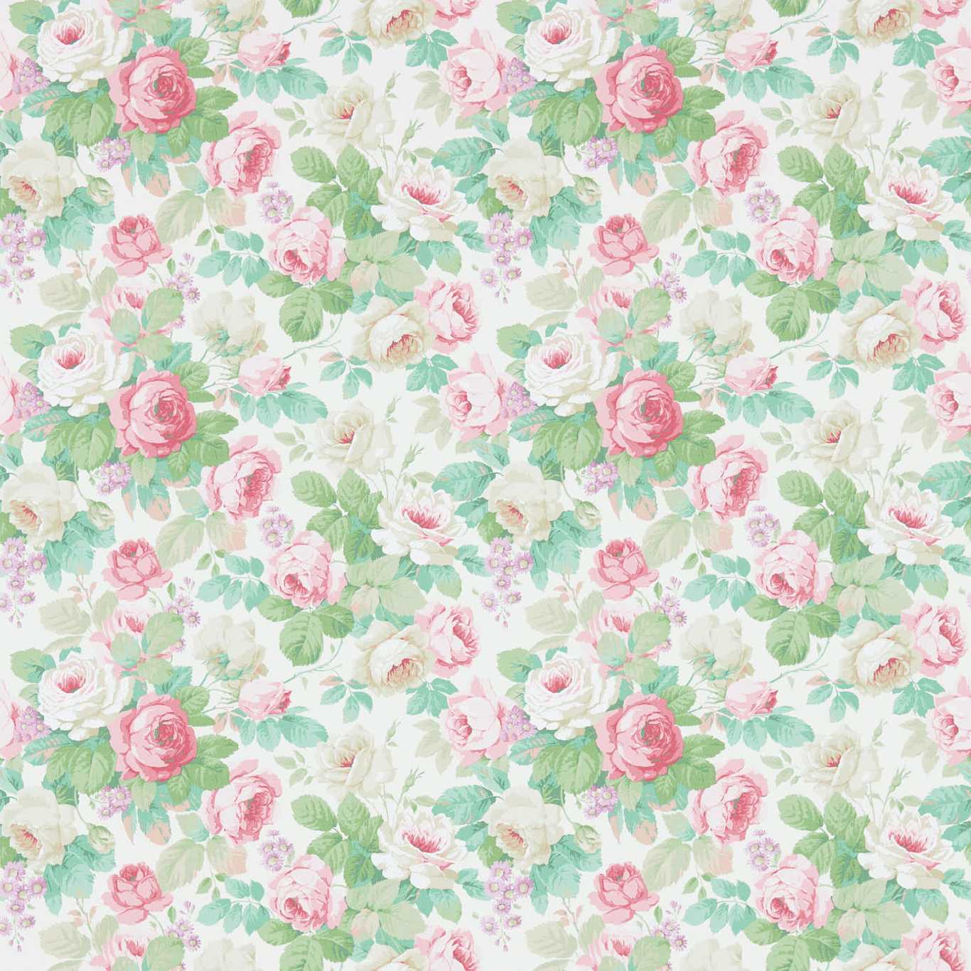 SANDERSON Chelsea Wallpaper Classic Floral Pink,Celadon  Gravure Printed Wallpaper - DVIN214604