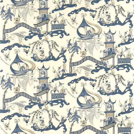 SANDERSON Pagoda River Fabric Other Indigo, Blue   - DVIPPA202