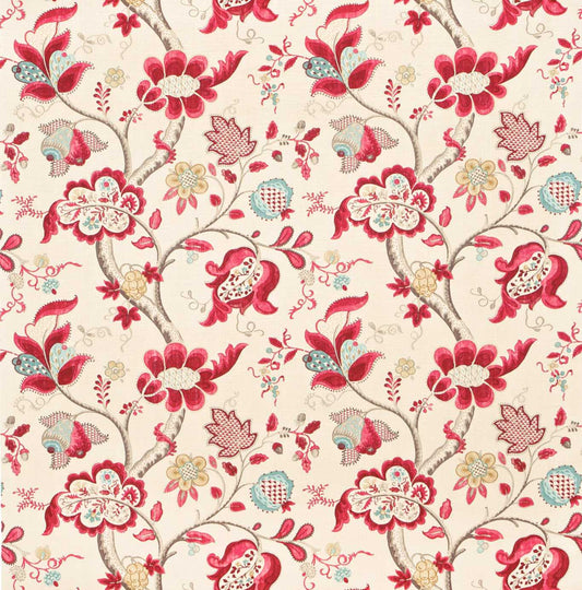 SANDERSON Roslyn  Fabric Contemporary, Floral Berry, Slate   - DVIPRO204