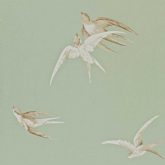SANDERSON Swallows Wallpaper Birds Pebble  Gravure Printed Wallpaper - DVIWSW102