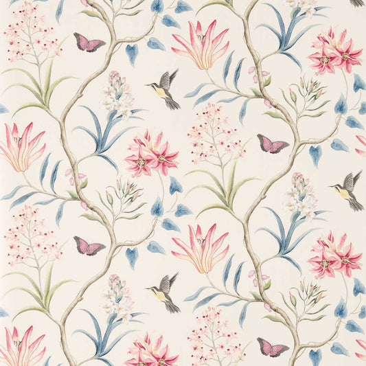 SANDERSON Clementine Wallpaper Classic Floral Indienne  Gravure - Wide Width Printed Wallpaper - DVOY213387