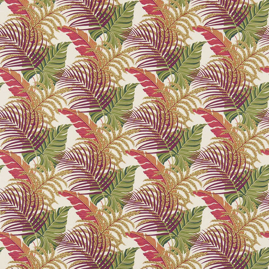 SANDERSON Manila Fabric Leaves , Trees Mulberry,Sand   - DVOY223281