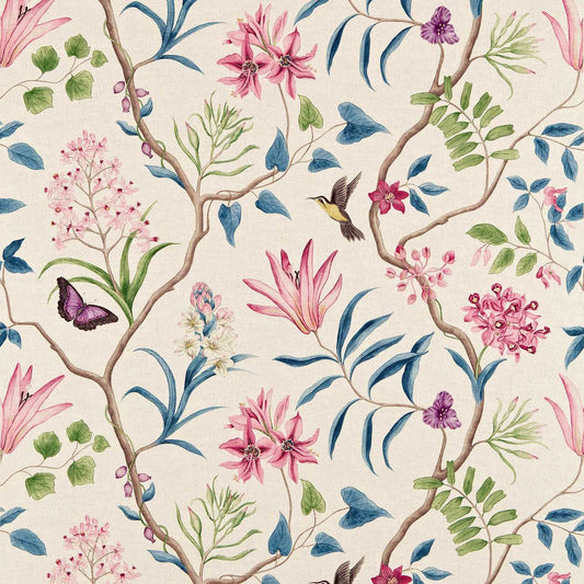 SANDERSON Clementine Fabric Classic Floral Indienne   - DVOY223297