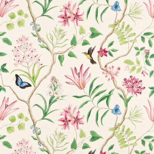 SANDERSON Clementine Fabric Classic Floral Chintz   - DVOY223298