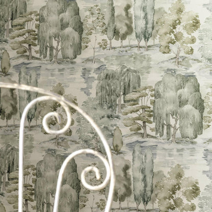 Willow and olive wallpaper featuring leaves and trees in soft willow and olive tones.